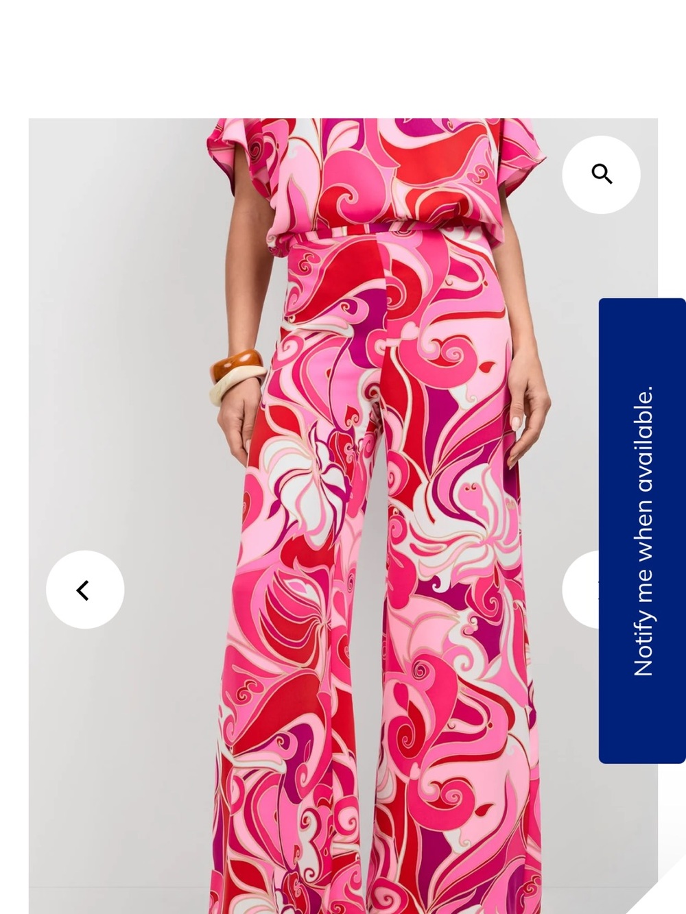 Trina Turk Pink & Red Swirl Wide-Leg Palazzo Pants